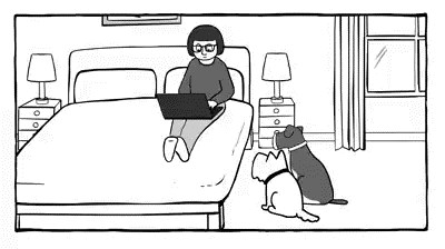 Kratki crtić: Psi su htjeli ići van, no lijena vlasnica je cijelo vrijeme sjedila za laptopom. Imali su ideju