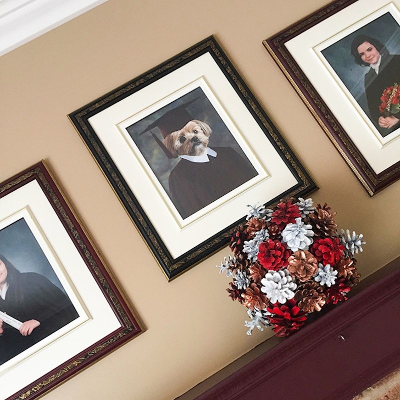 "Moj pas je proslavio 12. rođendan. U mojoj državi djeca s 12 godina završavaju osnovnu školu pa je moja sestra za tu priliku napravila prigodnu fotografiju. Uokvirili smo je i objesili u dnevnom boravku. I da, ponosni smo."