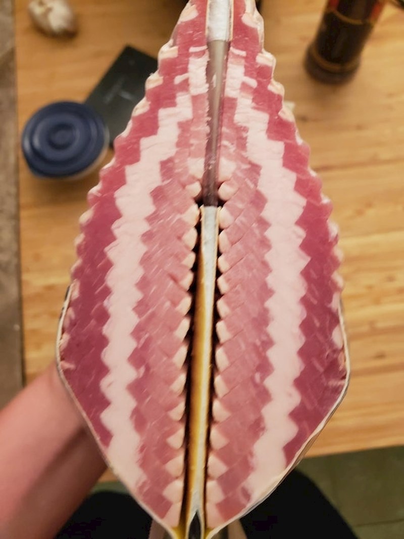 "Prerezao sam paketić slanine na pola i zakrivio je malo..."