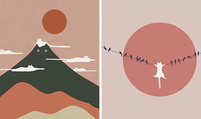 Umjetnik stvara zanimljive ilustracije u kojima se mačke pojavljuju na neočekivanim mjestima