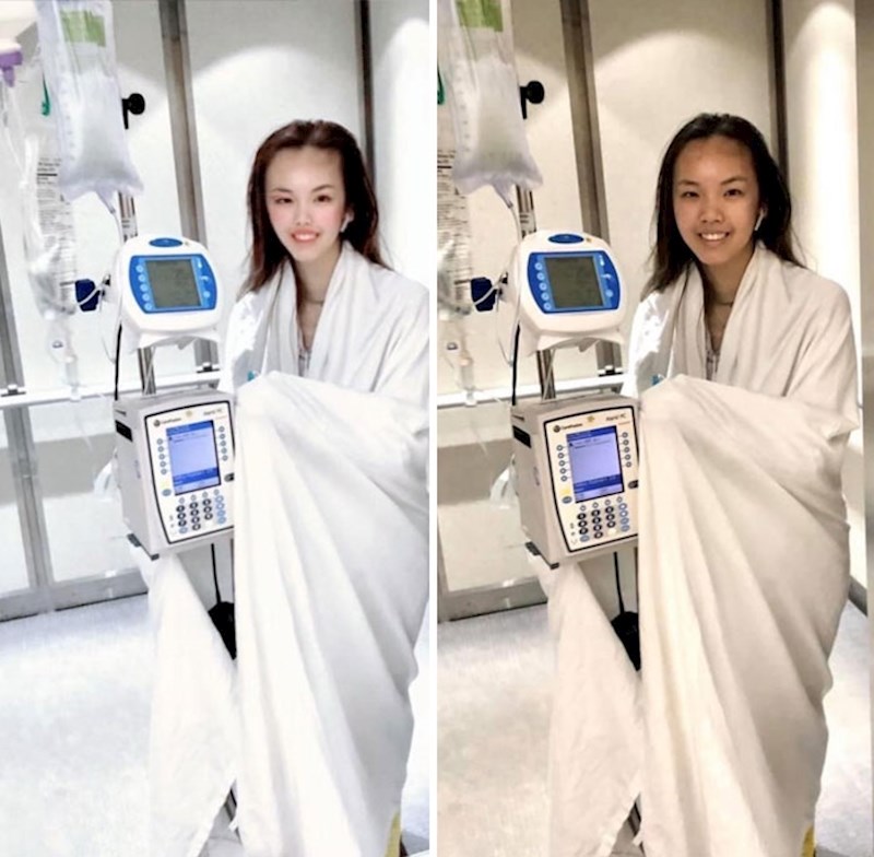 Fotka prije (desno) i nakon uređivanja (lijevo)