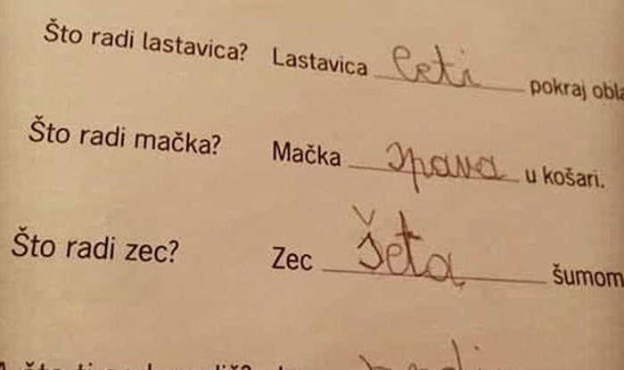 Učenici su odgovarali na jednostavna pitanja, jedno dijete je svojim rješenjem nasmijalo učiteljicu