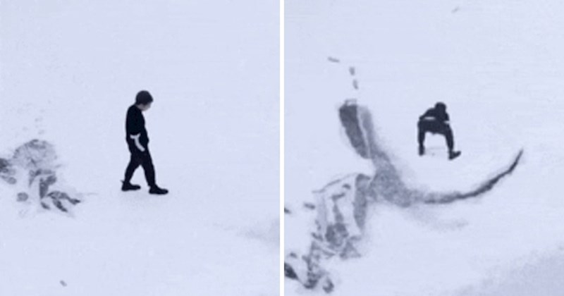 Mladić je iskoristio snijeg na genijalan način. Počeo je hodati po njemu i napravio čudo