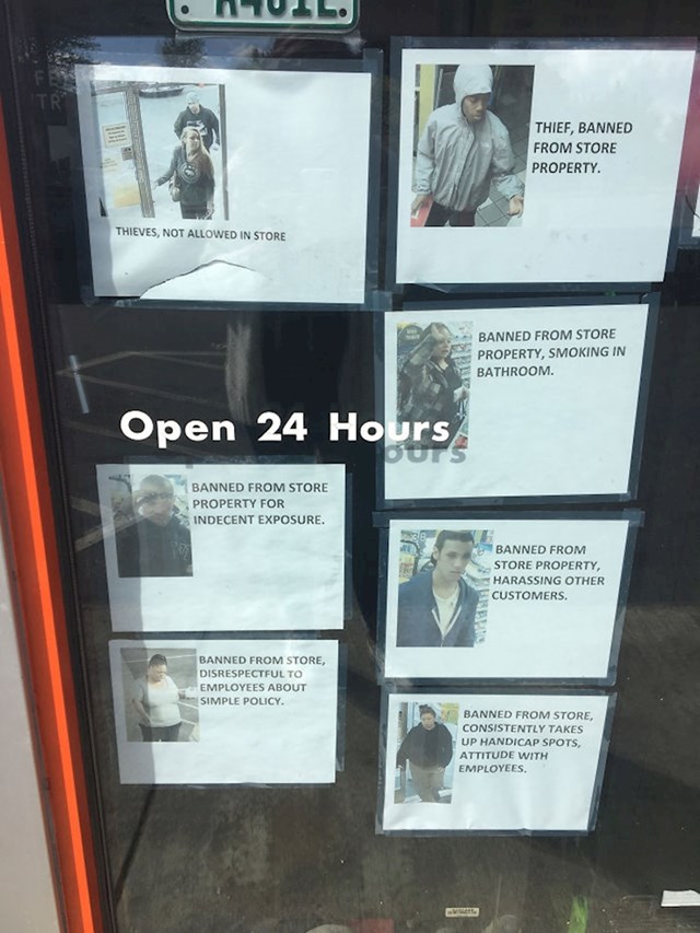 Na ovoj benzinskoj postaji na ulazu postavljaju slike ljudi koji nisu platili ili su radili druge probleme.
