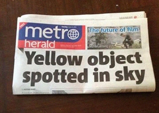 "Na nebu uočen žuti objekt"
