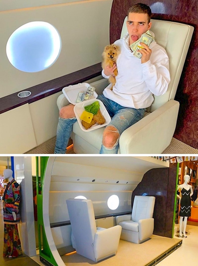 Na društvenim mrežama je glumio da je bogataš s privatnim avionom, no zapravo je riječ o umjetničkoj instalaciji.