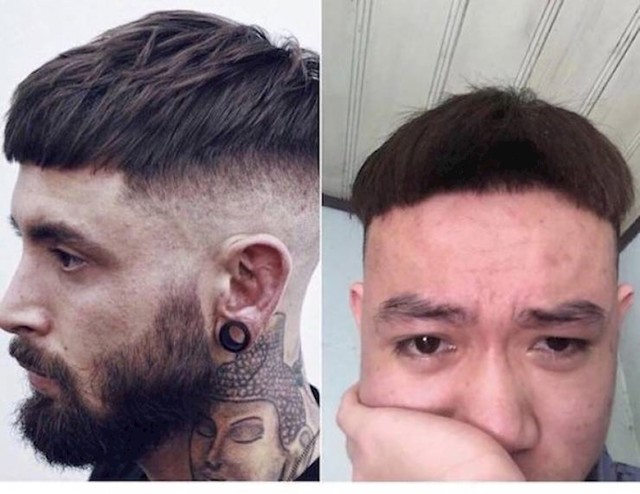 Mislio je da će s ovom frizurom izgledati bolje.