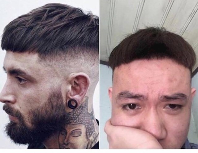 Mislio je da će s ovom frizurom izgledati bolje.