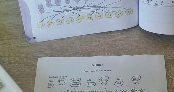 Djeca su u školi učila imenice, ovaj mali učenik je svojim odgovorima nasmijao učiteljicu