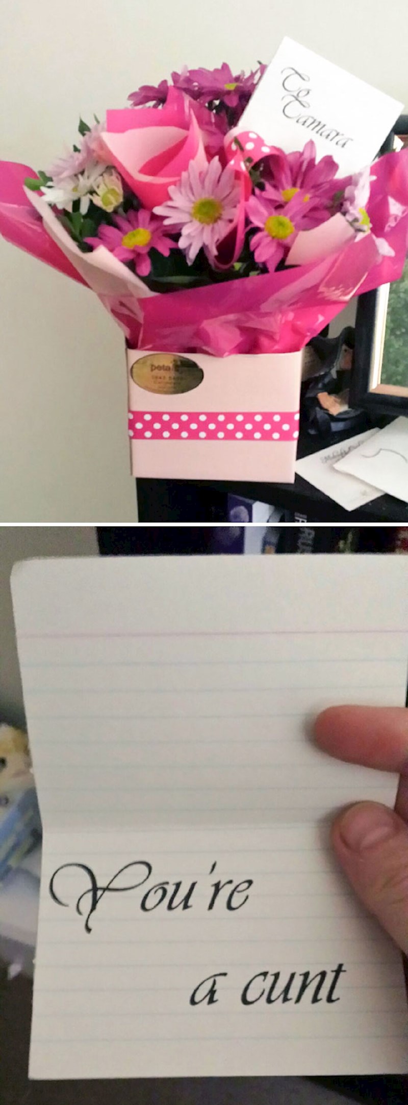 Bivši joj je poslao cvijeće s porukom.