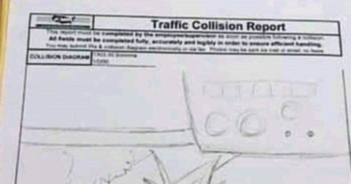 Vozač je napravio izvještaj o prometnoj nezgodi, policajci ovako nešto nikad nisu vidjeli