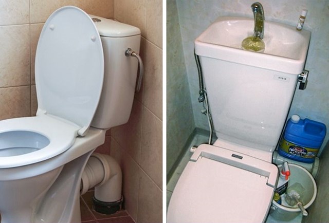 U Japanu često možete vidjeti toalete s posebnim vodokotlićima u kojima možete oprati ruke. Na taj način štede vodu. Pametna ideja.