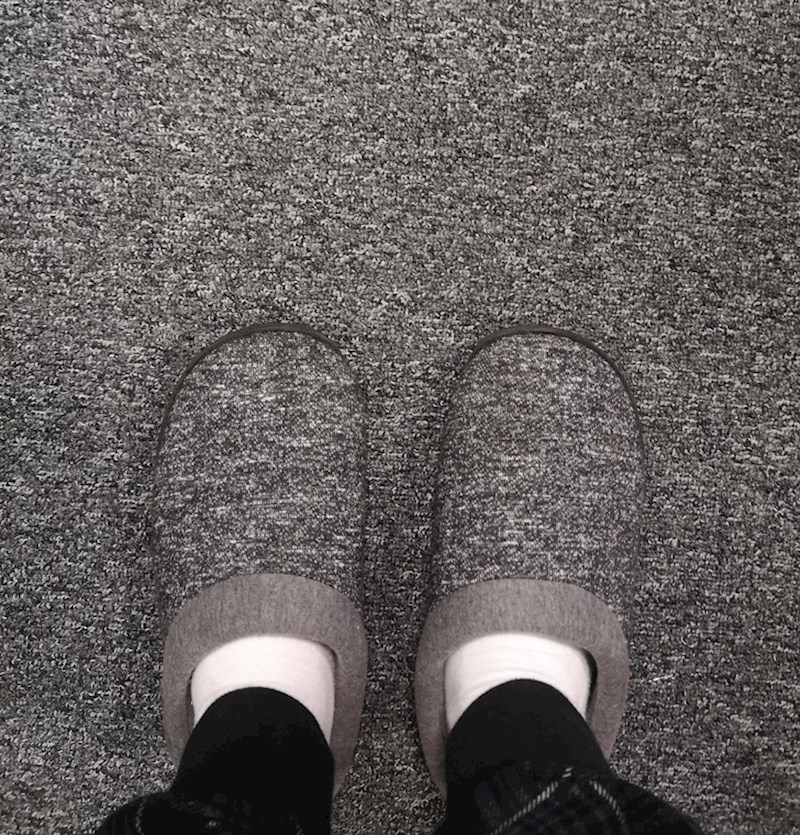 "Moje papuče su skroz iste boje i teksture kao tepih koji imamo u uredu."