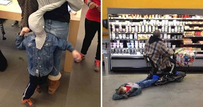 15 smiješnih slika male djece na kojima se odmah vidi da mrze odlazak u shopping