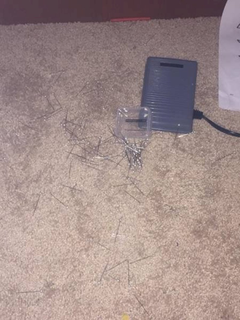 "Slučajno sam prosuo igle po tepihu."