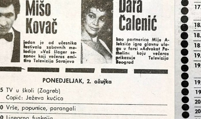 Zanima li vas kako je TV program izgledao prije pola stoljeća? Evo što se gledalo