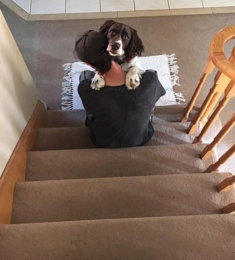 "Moj dečko i njegov pas se svakog jutra grle. Ovaj put sam ih uspjela slikati."