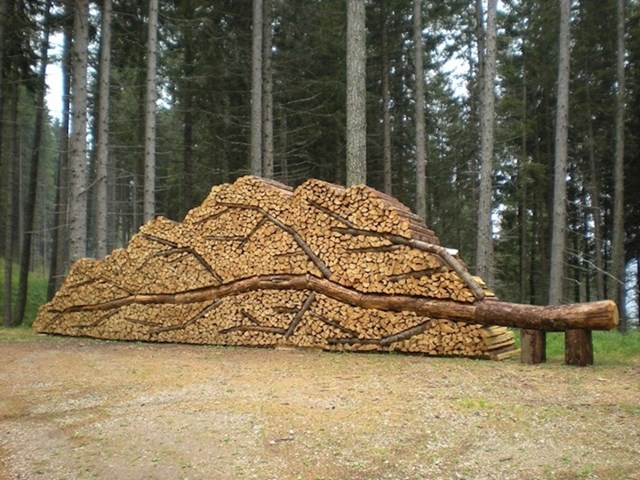 Ovaj način slaganja drva izgleda kao umjetničko djelo.