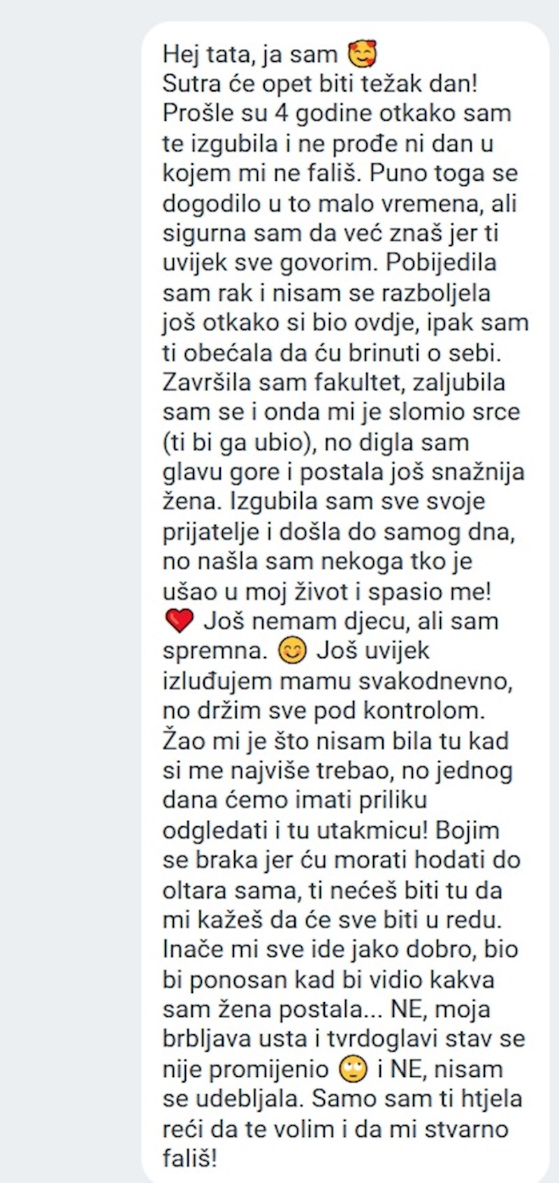 Njena poruka: