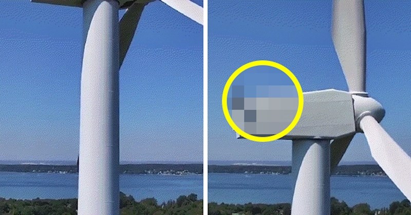 Lik je dronom snimao okolicu, a onda je na vrhu vjetrenjače ugledao neočekivan detalj