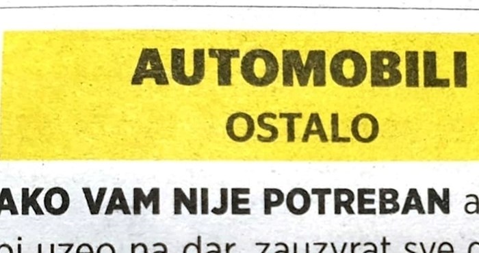 Netko je objavio nesvakidašnji oglas za auto koji je s razlogom privukao pažnju mnogih, evo što je nudio