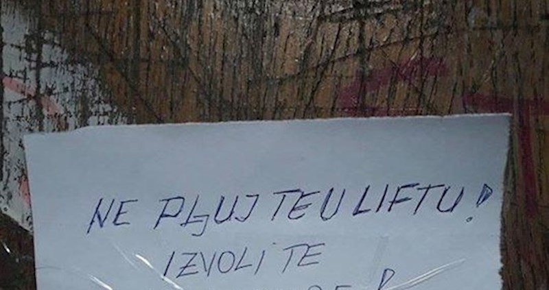 Stanar nije više mogao trpjeti nekulturne susjede pa je u liftu zalijepio poruku i još nešto