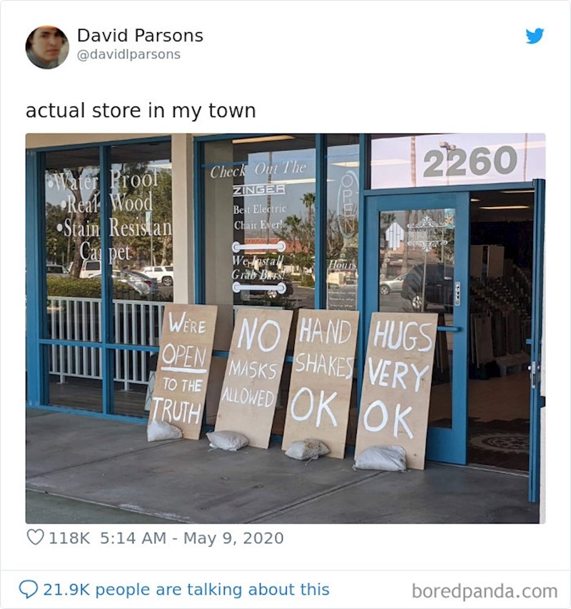 Vlasnik ove radnje ne vjeruje u koronu. Maske su zabranjene.