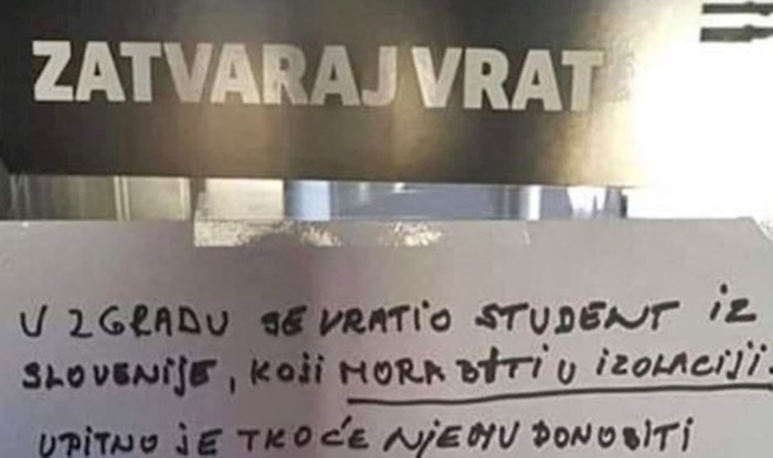 Počeo lov na vještice? Student se vratio iz Slovenije, evo što je susjede dočekalo na ulazu u zgradu