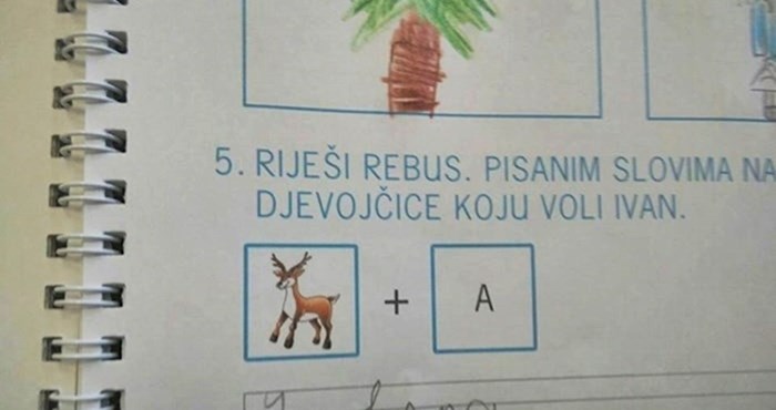 Dijete je vježbalo pisana slova, ispod zadatka je napisalo rješenje koje je nasmijalo učiteljicu