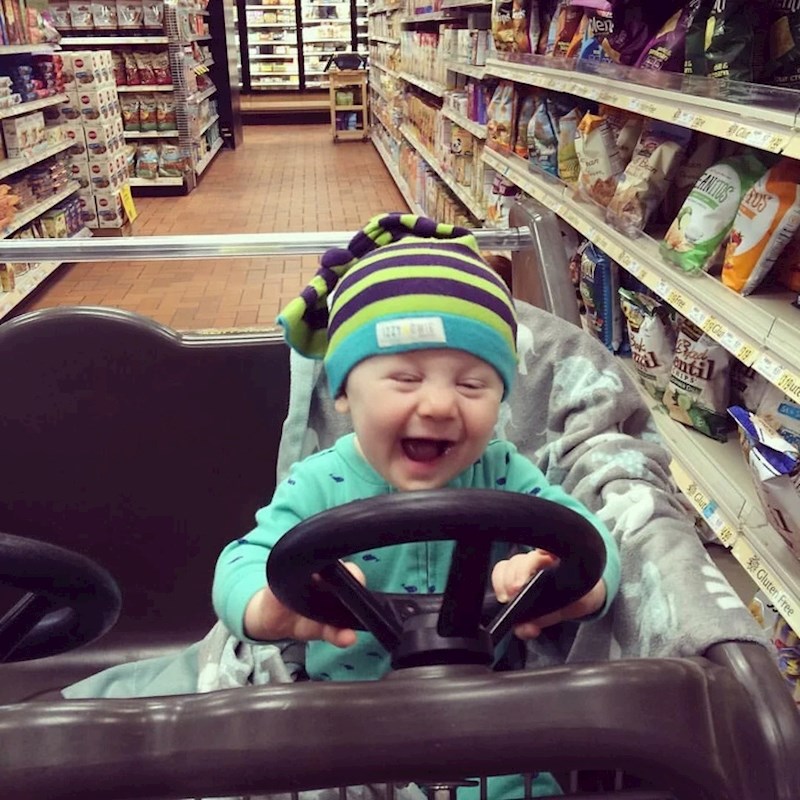 "Moj sinčić je 'vozio utrku' kroz supermarket."