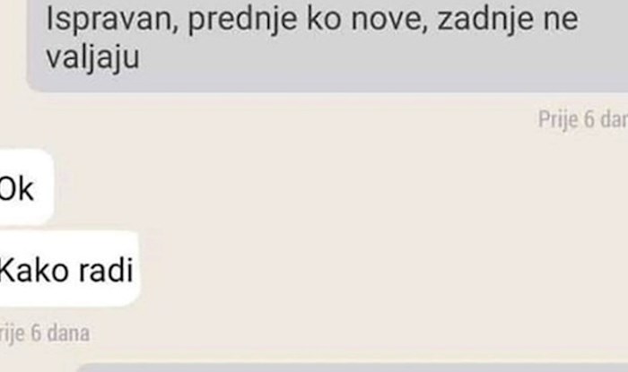 Čovjek se javio na oglas za quad, počeo se smijati kad je vidio zadnju poruku prodavača