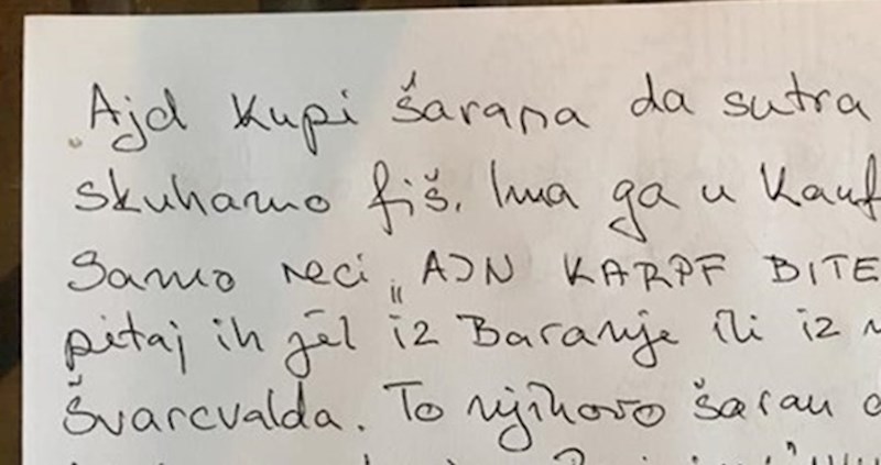 Hrvati slavili Božić u Njemačkoj: Žena mužu napisala genijalne upute kako kupiti šarana za Badnjak