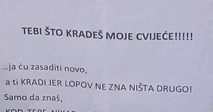 Žena je napisala poruku osobi koja krade njeno cvijeće i otkrila joj tajnu uspjeha