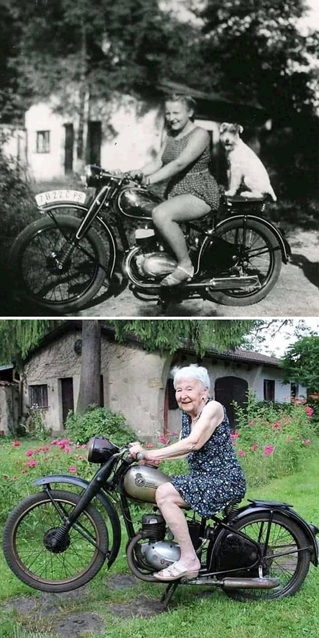 Isti motocikl, isto mjesto, ista djevojka... 71 godinu kasnije