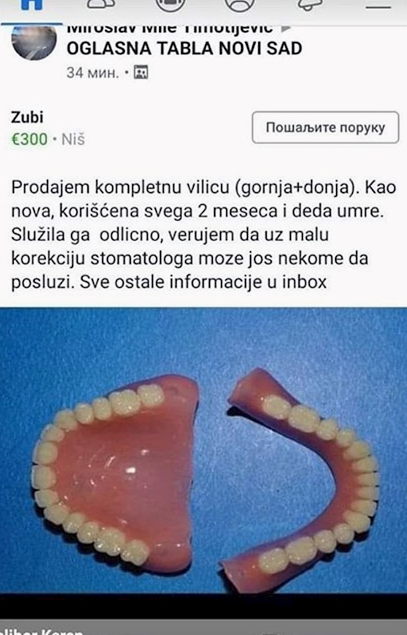 Ovako je izgledao oglas: