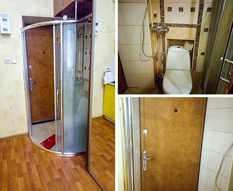 Ovo je nešto što nikako ne možemo shvatiti. Ispred vrata su postavili tuš kabinu, a u njoj WC školjku.