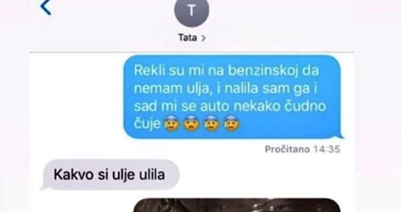 Kći je na benzinskoj krivo shvatila savjet pa zaprepastila tatu ovom fotkom