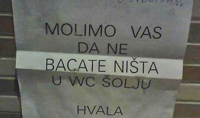 Netko je predoslovno shvatio zamolbu u javnom WC-u, pogledajte kakvom je porukom nasmijao ostale