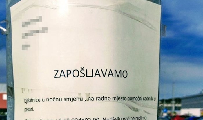 Netko je u gradu slikao pomalo zbunjujući oglas za radno mjesto u pekari