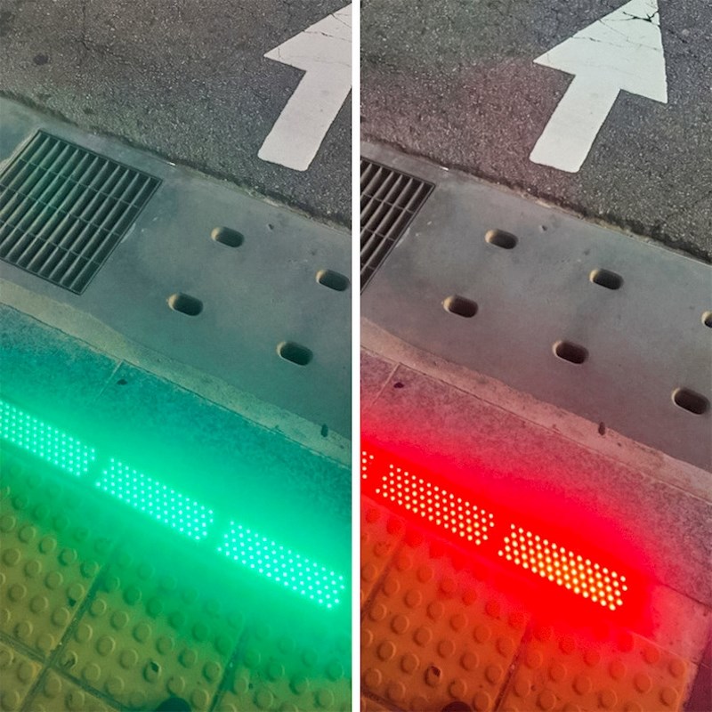 Ovo je "semafor" za pješake koji na prijelazu gledaju u mobitel. Tako ne moraju stalno dizati glavu dok čekaju.