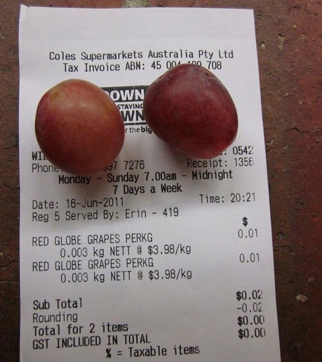 "Primijetio sam da naš supermarket zaokruži cijene pa sam se sjetio kako dobiti besplatno voće..."