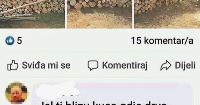 Netko je na Facebooku pokušao prodati drva, a onda se pojavio lik sa sumnjivim komentarom