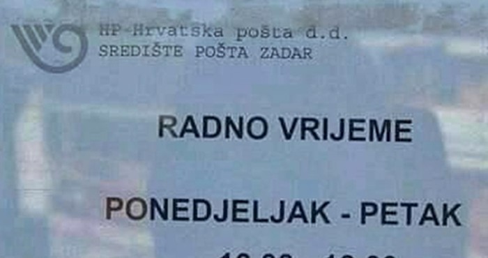 Čini se da i nije toliko teško raditi u pošti, pogledajte kakvo radno vrijeme ova ima