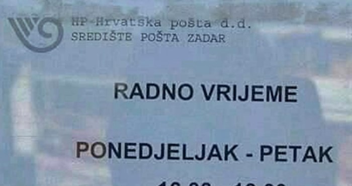 Čini se da i nije toliko teško raditi u pošti, pogledajte kakvo radno vrijeme ova ima