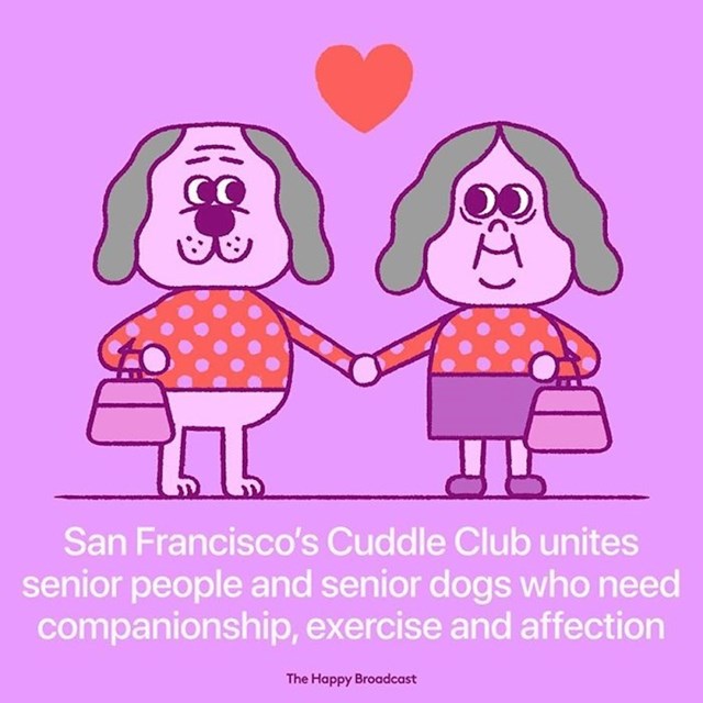 “Cuddle Club” u San Francisco spojio je starije ljude i starije pse kojima je potrebno druženje, vježbanje i naklonost.