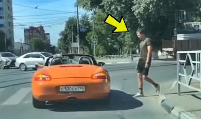 VIDEO Lik u kabrioletu se zaustavio točno na zebri, muškarac mu se osvetio na genijalan način