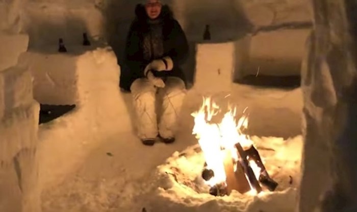 Par je iskoristio ogromne količine snijega kako bi napravili nešto što je oduševilo susjede