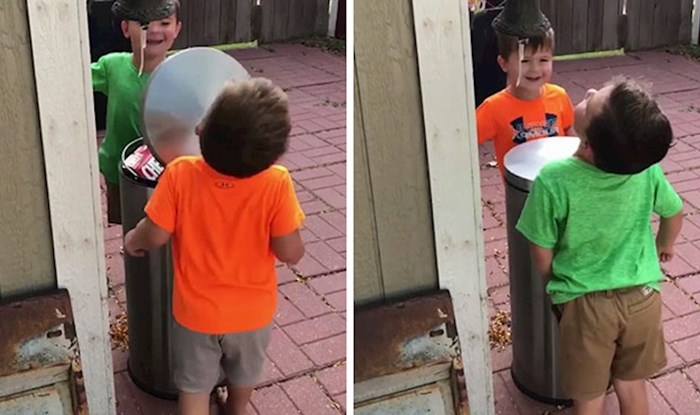 VIDEO Dječačići koji su se igrali s kantom za smeće postali su hit na internetu i nasmijali ljude svojim potezom