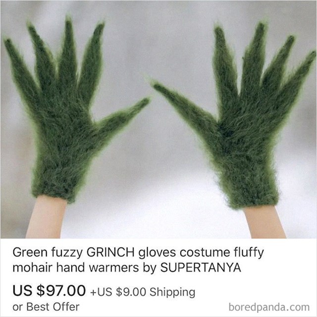 Zelene Grinch rukavice