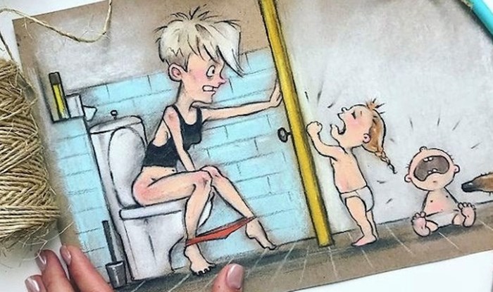 Mama je ilustracijama prikazala kako izgleda njen život s mužem i malom djecom